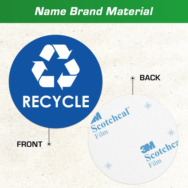 Pixelverse Design Trash Recycle Compost Stickers - 4x4 Round Decals, 6 Pack Set - Easy to Apply, UV-Resistant for Effective Indoor & Outdoor Waste Management in Kitchens, Offices, and Public Spaces - Image 4